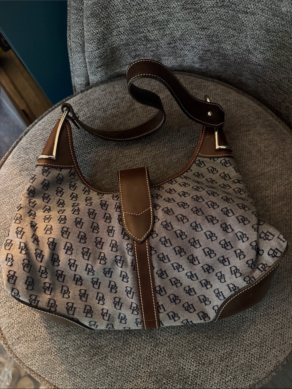 Dooney & Bourke Brown Logo Hobo Shoulder Bag